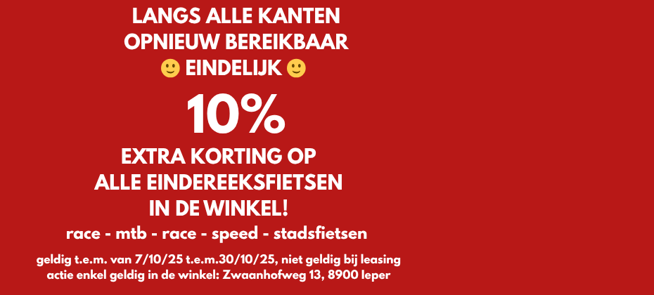 De winkel is terug vlot bereikbaar!